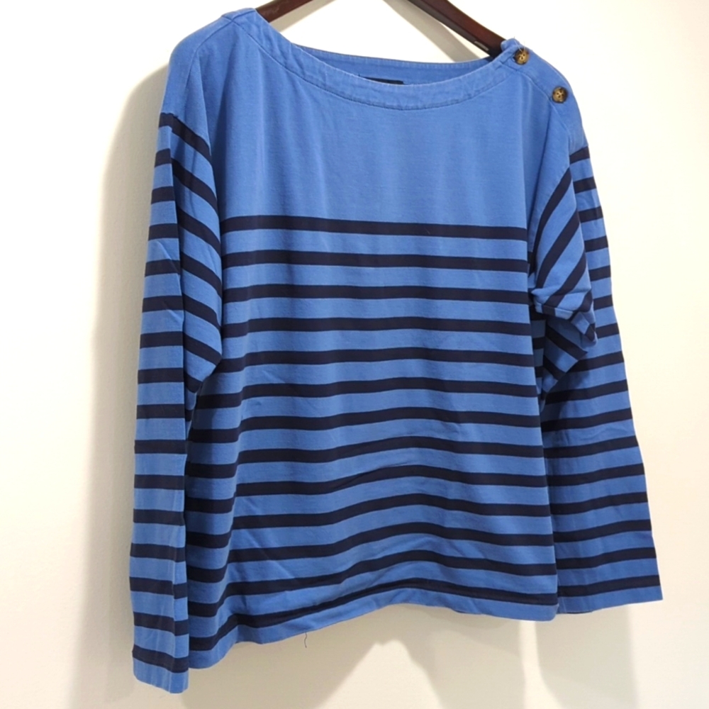 J. Crew Boat neck T-shirt blue sz L